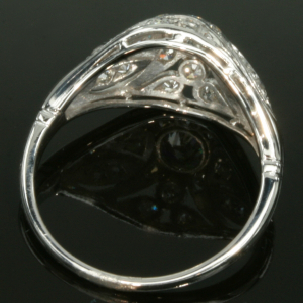 Diamonds covered low domed platinum estate ring early 20th century (image 12 of 16)